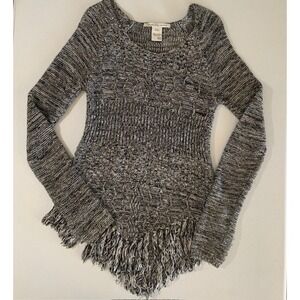 American Rag Fairy Grunge Witchy Top Grey Fringe Hem Whimsigoth Indie Boho XS